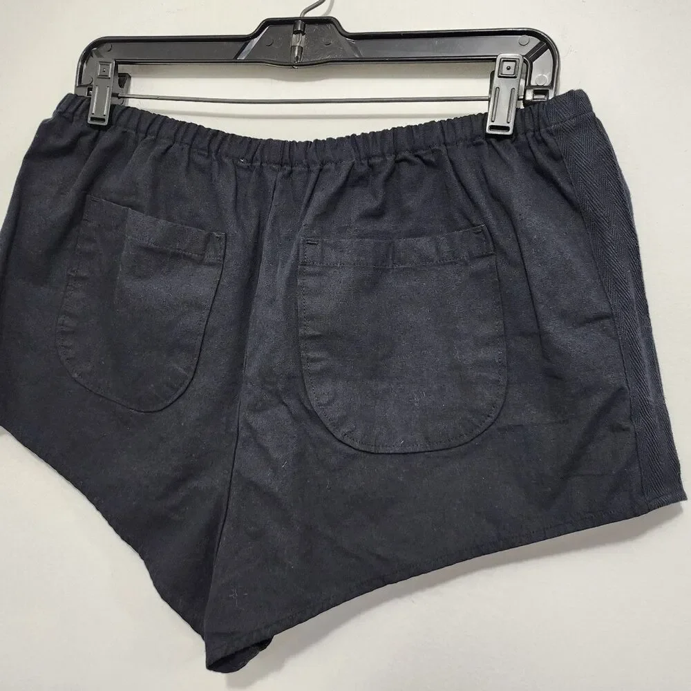 NEW By Anthropologie Women's Black Linen Tap Shorts Pull-on Resort Travel Size M - Picture 5 of 16